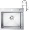 CECIPA 50x45cm Evier Cuisine 1 Bac en Inox avec Robinet Cuisine Douchette Ressort Spirale