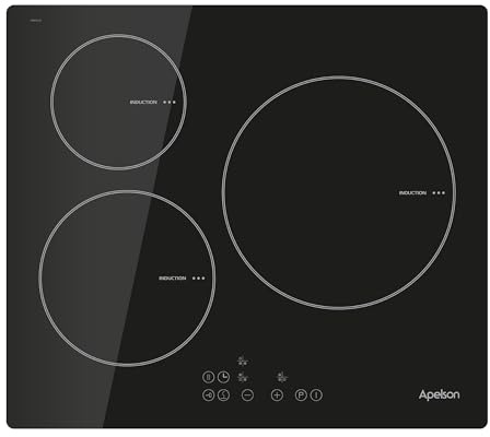 CATA Placa de Inducción AIT 3602,60 cm, 3 Zonas de Cocción con Booster, Zona XL de 28 cm, Control Táctil, 9 Niveles de Potencia, Quick Fix, Bloqueo Infantil y Gestión de Energía, Negro