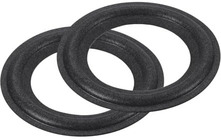QUARKZMAN Gummi Lautsprecher Schaumstoff Kante Umfang Ringe 3.5 56mm x 88mm Perforierte Subwoofer Ringe Ersatzteile für Lautsprecher Reparatur oder Heimwerker Schwarz 2Stk