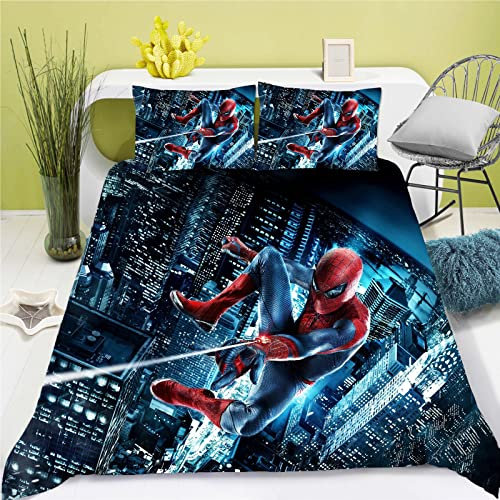 Enfunt-Home Superhelden Bettwäsche Sets 155x220cm,Schlafkomfort Bettbezug mit 2 Kissenbezug 80 x 80cm Mikrofaser,3-Teiliges Set