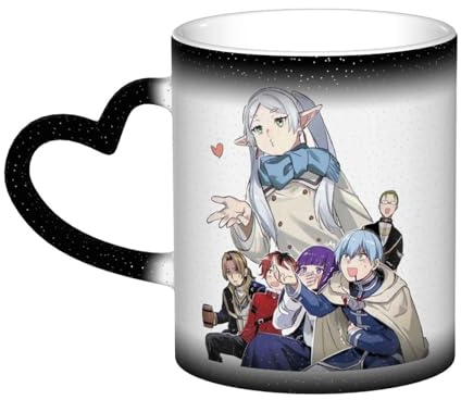 Xinchangda Frieren: Beyond Journey's End Tasse à changement de couleur Anime Frieren/Fern Magic Mark Tasse en céramique Tasse à café Tasse à thé Cadeaux créatifs