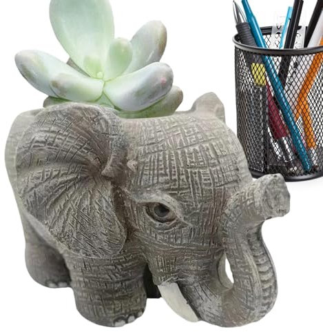Elephant Plant Pots Indoor | Resin Pot - Cute Cactus Succulents Planter Animal Plant Pots Home Decor Flower Pots for Outdoor Plant