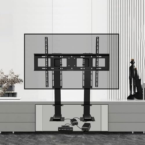 Soporte Suelo Para TV - Soporte TV Motorizado, Soporte Telescópico Elevador para TV, para TV 55-100/55-120 Pulgadas, con Control Remoto y Memoria con Capacidad 100/130 kg, fácil Instalar(55-100inch TV