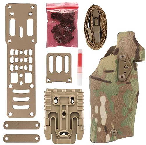 ANSNOW Taktischesenholster, Als-Verriegelung, Kompatibel Glock17 + X300 Lampe Metall Modularerenholsteradapter Jagd Airsoft-Ausrüstung/Cp
