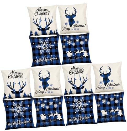 Alipis 12stücke Teiliges Weihnachtskissenbezüge Baumwolle Und Leinen Dekorative Sofakissen Für Und Schlafzimmer Füllung Mit Festlichem Design