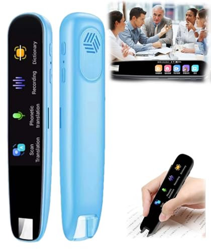 Bolígrafo De Traducción, Dispositivo De Traducción Multipropósito, Traductor Inteligente PortáTil De Voz A15 HD WiFi, 2,99 Pulgadas - Traductor De Voz Instantaneo (Azul)