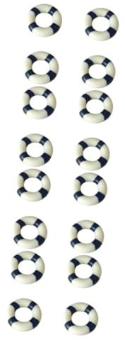PRETYZOOM 40 STK dekorative Ornamente Miniatur-Ornamente Schweben Mini-Rettungsring Tür Szene wandverkleidung Wand puppenzubehör Dekoration zum Thema Marine Schwimmreifen Hölzern Blue