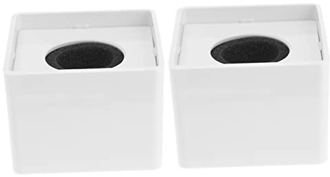 BIUDECO 2pcs Square Shaped Microphone Logo Flag Portable Abs Injection Molding Station Logo for Interviews Design for Branding Suitable for Microphones White