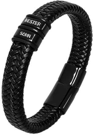 Mrssbea Geschenke für Männer Herren Armband Ich Liebe Dich Geschenk für Mann Papa Sohn Geburstagsgeschenk Jahrestagsgeschenk Vatertagsgeschenk Lederarmband