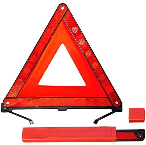Voarge Triangle de signalisation pour voiture, triangle d'urgence, rouge, pliable, pour accidents et pannes