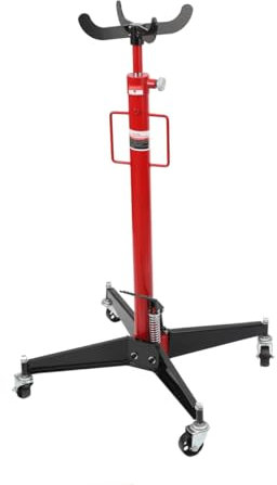 Lfhelper Getriebeheber 500 KG Motorheber Hydraulik Getriebe Heber, 113-186 cm Hubhöhe mit 4 Laufrollen & Fußpedal, stufenlos regulierbar