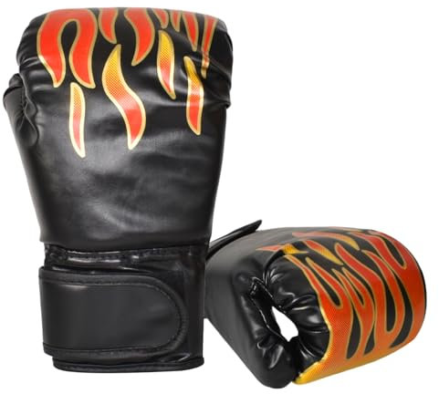 Kids Boxing Gloves, Gloves for Punching Bag, Kickboxing Sparring Gloves, Mma Sparring Gloves Kids, Boxing Training Gloves, for Punch Bag MMA Sparring Fighting, Suitable for Junior, Age 6-11 (Black)
