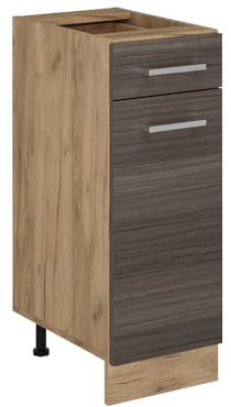 Vicco Küchenunterschrank R-Line, Schubladenschrank für die Küche, Edelgrau, 30 cm ohne Arbeitsplatte