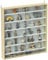 HOMCOM 7-Tier Wall Mounted Display Cabinet, Display Case with 6 Adjustable Shelves, Glass Doors for Home Office Ornaments 83x80cm, Oak