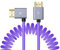 Uonecn HDMI 2.1 Kabel für Atomos Ninja V, für Portkeys BM5, 48 Gbit/s 8K lila geflochtenes Spiralkabel für Kamera, für Sony A7iv, Z-CAM F6, Z-Cam E2 Pro (30,5 cm - 50 cm)