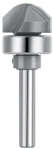 SpeTool Juice Groove Router Bits with Bearing 1/2 Cove with 90° Round Nose V-Groove and 1/4 Inch Shank for Creating Precise Drainage Channels and Ornamental Borders in Personalized Woodworking Tasks