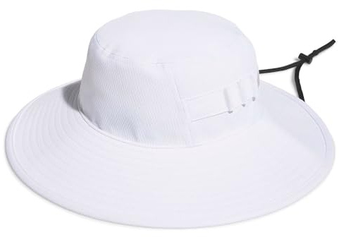 adidas Men's CRESTABLE Wide Brim Golf HAT, White, L-XL