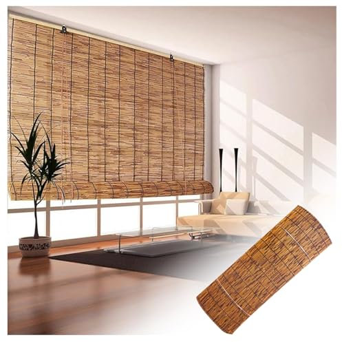 CMJYMX Store Bambou Exterieur Store Occultant (Personnalisable 40-170cm) Store Venitien Rideau Enrouleur Bambou, Stores À Rouleaux Intimité Facile À Installer Rideau Bambou Bois Stores Romains