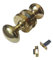 Victorian Style Brass Plated Round Door Knobs – Set of 1 Pair – 56mm Rose & 52mm Knob with Tubular Latch – Sprung Internal/External Mortice Door Handles