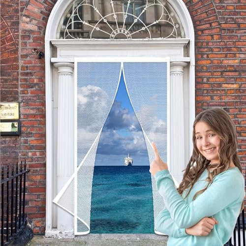 Zanzariere Magnetiche per Porte Finestre 200 x 270 cm Senza Foratura Tenda Zanzariera Porta Magnetica per Porte Finestre, Bianco