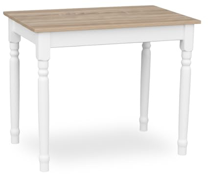 Metdrew Esstisch aus Holz | küchentisch 90x60 | holztisch | Tisch mit dekorativen Beinen | Esstisch für 2 Personen | Tisch klein küche | skandinavisch | küchentisch weiß | Tischplatte: Sonoma Eiche
