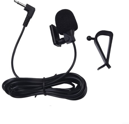 babominimer Microfono esterno per auto da 3,5 mm con cavo da 3 metri, condensatore elettrete omnidirezionale, alta sensibilità, riduzione del rumore a bassa impedenza, compatibile con