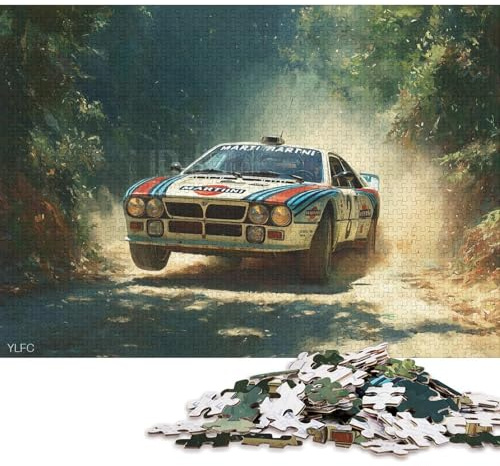 300 Piece Martini Rally Car in Action Jigsaw Square Puzzle for Adults & Wooden Puzzles Educational Game Challenge Toy 300pcs (40x28cm)