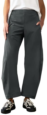 INFULEIMU Women's Travel Trousers with Elastic Waist, Tapered Fit, with Pockets