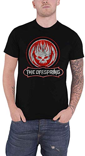 The Offspring T Shirt Distressed Skull Band Logo Nue offiziell Herren Schwarz XL