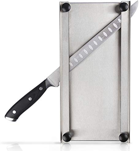Tabla de cortar para cortar carne de acero inoxidable con cuchillo profesional de 10 pulgadas