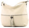 modamoda de T159 Damen Leder Umhängetasche Schultertasche Medium handmade in Italy, Farbe:Cremebeige