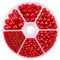 Pandahall Elite 1113 Pcs/Box 2.5/4/5/6/7 / 8mm Keine Löcher/Ungebohrt Nachgeahmte Runde Perle Perlen Grment Zubehör für Vase Füllstoffe, Hochzeit, Geburtstag Party Dekoration, Rot