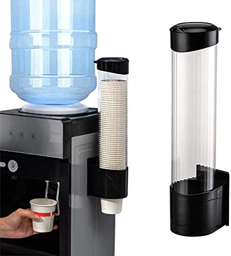 OKBY Dispenser Bicchieri da Parete - 60-80 di Plastica One Touch Pulsante Porta(Colore: Nero)