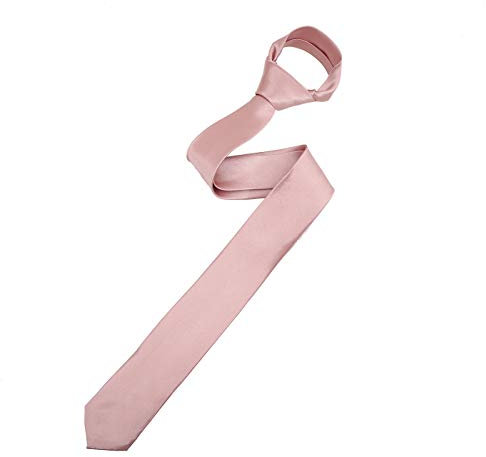 The Tie CoTM Cravate fine en satin pour homme 4,5 cm - Rose - Taille Unique