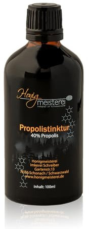 Honigmeisterei Propolis Tinktur 100ml mit 40% natürlichem Propolis, in bester Qualität aus Schwarzwälder Imkerei, Propolis Tropfen ohne Zusatzstoffe