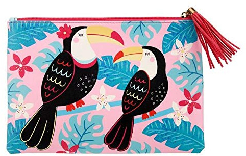 Sass & Belle Tiki Toucan Pouch, Black/Multi, 23.5 x 17cm