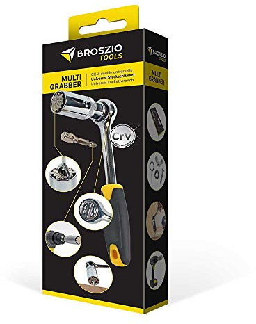 Sauber Meister Multi Grabber – Universalschlüssel mit 8-21mm für Schrauben, Muttern & mehr – Inkl. Universalnuss, Ratsche & Adapter für Akkuschrauber – Universal Steckschlüssel mit Stahlstiften