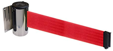 Flexibarrier Wandhalterung inkl. Absperrband (Economy) - 2.3m/4.5m (2.3m, Silber/Rot)