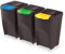Prosperplast Juego de 3 Cubos de Reciclaje 105L Sortibox de plastico en Color Antracita, 105 litros
