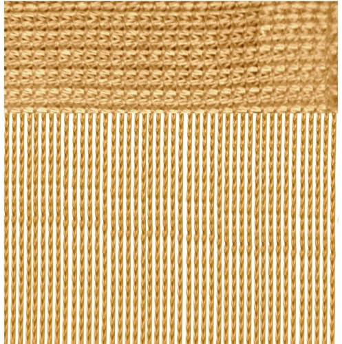 Bestlivings Rideau à fils avec tringle à café (56 x 185 cm) doré, idéal pour caravane, camping, comme rideau de porte