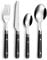PRADEL ESSENTIEL - Tube triangle avec 16 couverts de table pour 4 personnes - Saxo - Acier inoxydable 18/0, Finition Standard - Noir