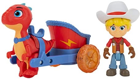 Dino Ranch DNR0010 - Jon und Blitz' Streitwagen, Fahrzeug mit Figur, Spielzeug ab 3 Jahren, Mehrfarbig
