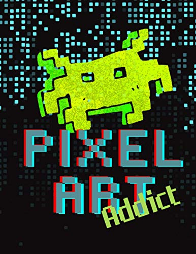 Pixel Art Addict: Pixel Art Sketchbook | Graph paper | Drawing Blank Notebook 8,5 x 11| Squares Grid Paper Note | For children, students and adults
