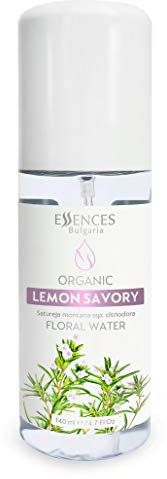 Essences Bulgaria Bio-Zitronenbohnenkraut Blütenwasser 140ml | Erfrischend und energetisierend | Trockene und gereizte Haut | Pickel und Mitesser | Schönheitsnebel | Alkoholfrei