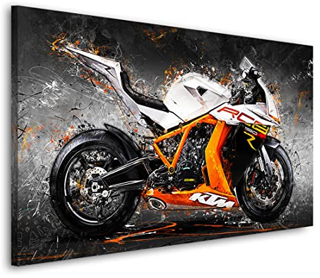Kunstgestalten24 Leinwandbild KTM RC 8 R Wandbild Kunstdruck Lounge Deko Übergrößen