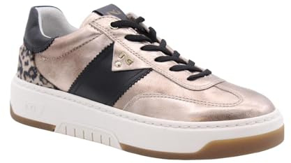 Nero Giardini 11647 Peat Bronze Women's Leather Sneakers Platform Laces, Peat, 6 UK