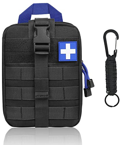 flintronic Erste Hilfe Taktische Hüfttaschen, Militär Kompakt Gürteltasche Multifunktional Bauchtasche Tasche Beutel für Camping Wandern Radfahren Klettern und Reisen Mit Karabiner
