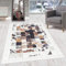 HomebyHome Kurzflor Teppich Wohnzimmer 140x200 cm, Tierform und Kariert Design, in Weiss - Vintage Teppich, rutschfest, Waschbar und Weich - Ideal für Schlafzimmer, Esszimmer, Küche