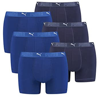 PUMA Boxershorts Herren 6er Pack Sport aus organischer Baumwolle / Unterwäsche Männer (S - XL), Farbe:Blue Combo, Bekleidungsgröße:XL
