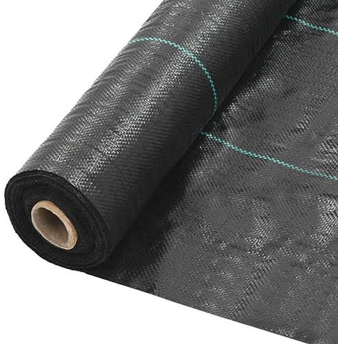 Weed Control Barrier Fabric 100gsm Black Heavy Duty Garden Landscaping Ground Cover Membrane - For Artificial Grass, Patios, Paths, Flower & Beds (2m x 10m)